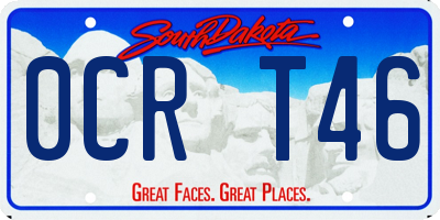 SD license plate 0CRT46