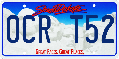 SD license plate 0CRT52