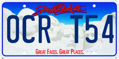 SD license plate 0CRT54