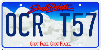 SD license plate 0CRT57