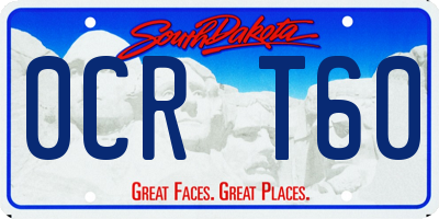 SD license plate 0CRT60