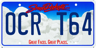 SD license plate 0CRT64