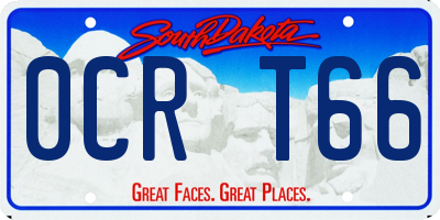 SD license plate 0CRT66
