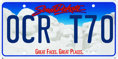 SD license plate 0CRT70