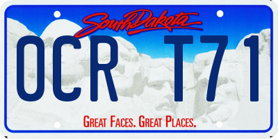SD license plate 0CRT71