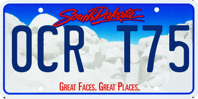SD license plate 0CRT75