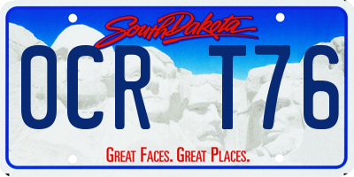SD license plate 0CRT76