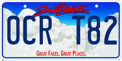 SD license plate 0CRT82