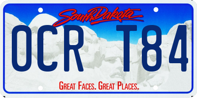 SD license plate 0CRT84