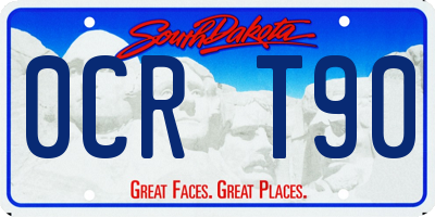 SD license plate 0CRT90