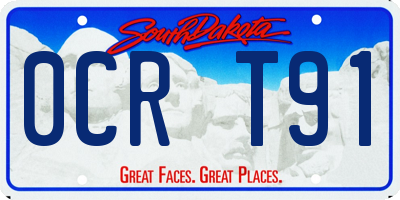 SD license plate 0CRT91