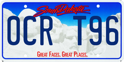 SD license plate 0CRT96