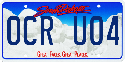 SD license plate 0CRU04