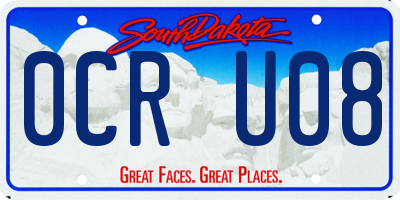 SD license plate 0CRU08