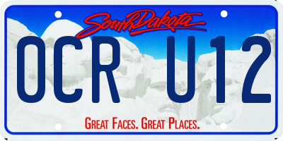 SD license plate 0CRU12