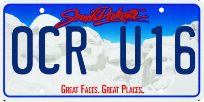 SD license plate 0CRU16