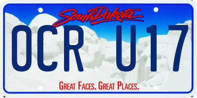SD license plate 0CRU17