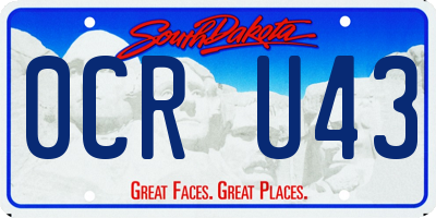 SD license plate 0CRU43