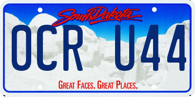 SD license plate 0CRU44