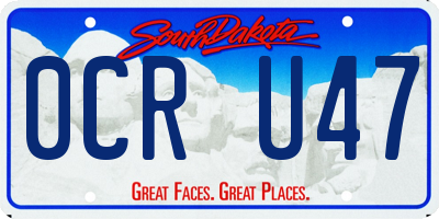 SD license plate 0CRU47