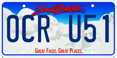 SD license plate 0CRU51