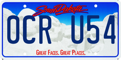 SD license plate 0CRU54