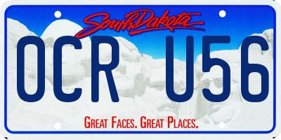 SD license plate 0CRU56
