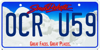 SD license plate 0CRU59