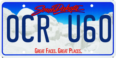 SD license plate 0CRU60