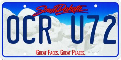 SD license plate 0CRU72