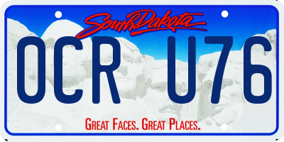 SD license plate 0CRU76