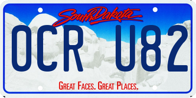 SD license plate 0CRU82