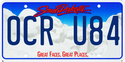 SD license plate 0CRU84