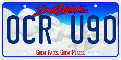 SD license plate 0CRU90