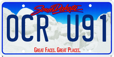 SD license plate 0CRU91