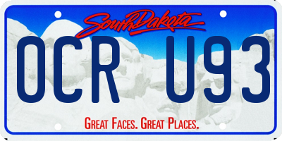 SD license plate 0CRU93