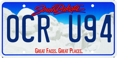 SD license plate 0CRU94