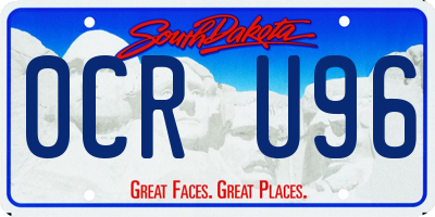 SD license plate 0CRU96
