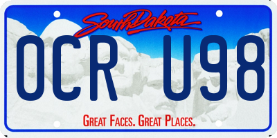 SD license plate 0CRU98