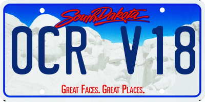SD license plate 0CRV18