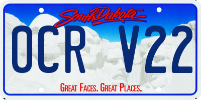 SD license plate 0CRV22