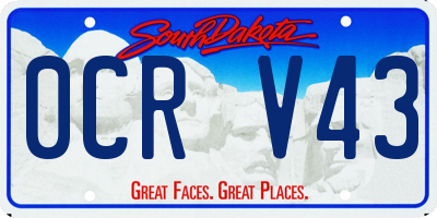 SD license plate 0CRV43