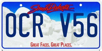 SD license plate 0CRV56