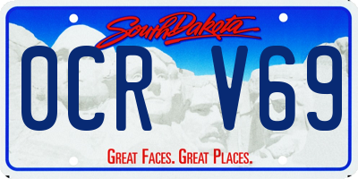 SD license plate 0CRV69