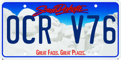 SD license plate 0CRV76