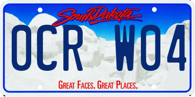 SD license plate 0CRW04