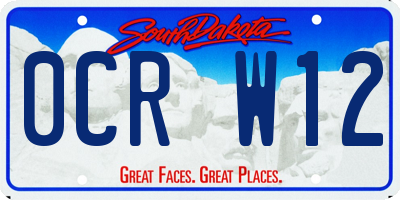 SD license plate 0CRW12
