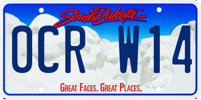 SD license plate 0CRW14