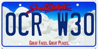 SD license plate 0CRW30
