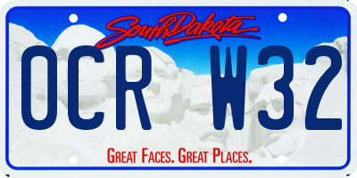 SD license plate 0CRW32
